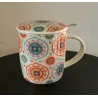 Tasse à thé infuseur Mandala en porcelaine, 400ml