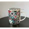 Tasse à thé infuseur Oriental en porcelaine ,400ml.