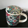 Tasse à thé infuseur Oriental en porcelaine ,400ml.