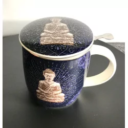 Tasse à thé infuseur en porcelaine , Bouddha, 400 ml.