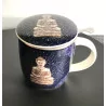 Tasse à thé infuseur en porcelaine , Bouddha, 400 ml.