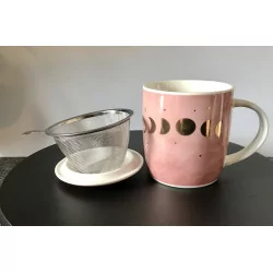 Tasse à thé infuseur en porcelaine, phase de la Lune, 400 ml.