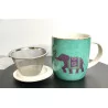 Tasse à thé infuseur en porcelaine, Éléphant Indien , 400 ml