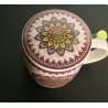 Tasse à thé infuseur , en porcelaine, Mandala violet 400ml