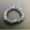 Bracelet Quartz Irisé Bleu Perles de 12 mm