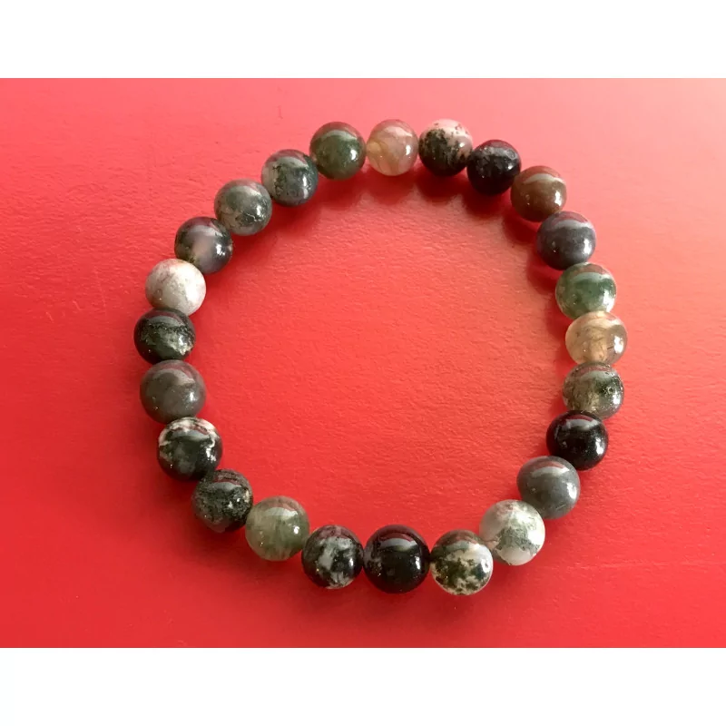 Bracelet Agate Indienne, 8 mm.