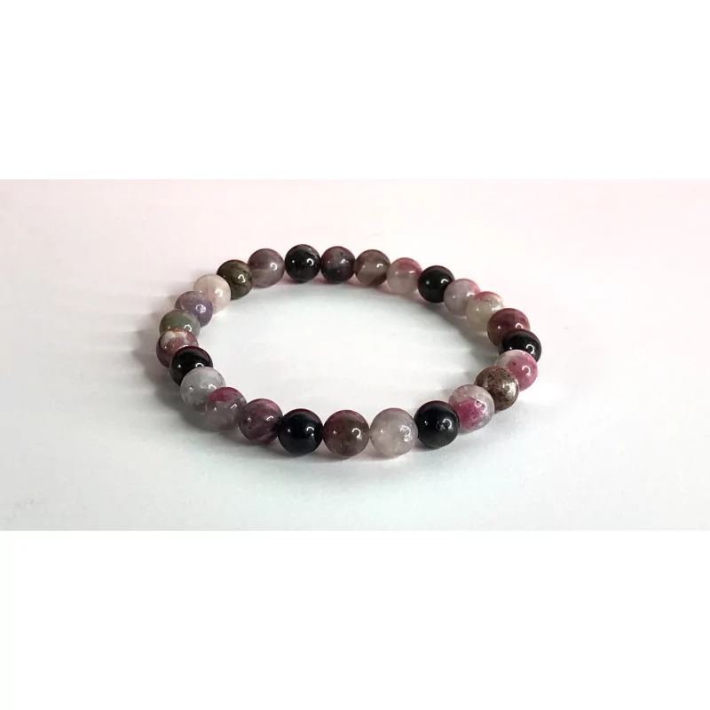 Bracelet Tourmaline Multicolore, 6 mm.