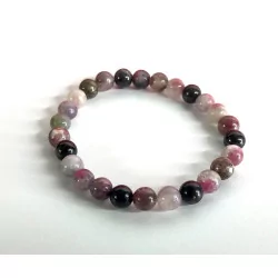 Bracelet Tourmaline Multicolore, 6 mm.