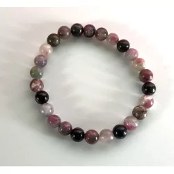 Bracelet Tourmaline Multicolore, 6 mm.