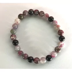 Bracelet Tourmaline Multicolore, 6 mm.