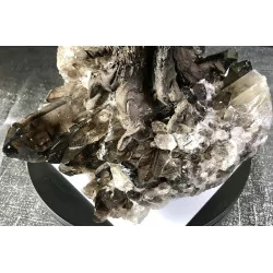 Grand Bonsaï en Citrine, Pied en Quartz fumé, 65 cm