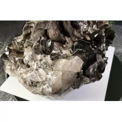 Grand Bonsaï en Citrine, Pied en Quartz fumé, 65 cm