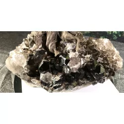 Grand Bonsaï en Citrine, Pied en Quartz fumé, 65 cm