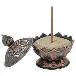 Copper Lotus incense burner