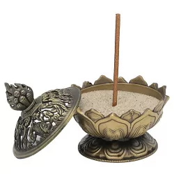 Brûleur d’encens Lotus couleur bronze