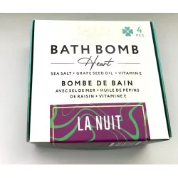 Coffret de 4 Bombes de bain cœurs La nuit.