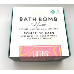 Coffret de 4 Bombes de bain cœurs Lotus.