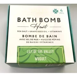 Coffret de 4 Bombes de bain cœurs Muguet.