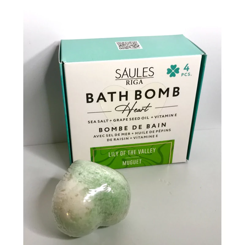 Coffret de 4 Bombes de bain cœurs Muguet.