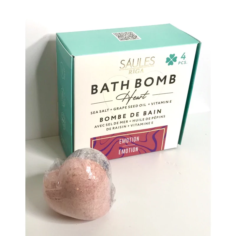 Coffret de 4 Bombes de bain cœurs Émotion.