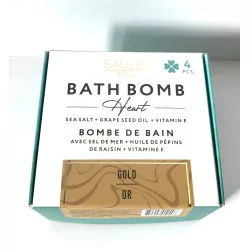 Coffret de 4 Bombes de bain cœurs Or.