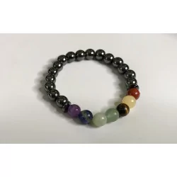 Bracelet 7 Chakras & Hématite A 8mm.