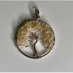 Pendentif Arbre de vie, Citrine chauffée A. Brésil.