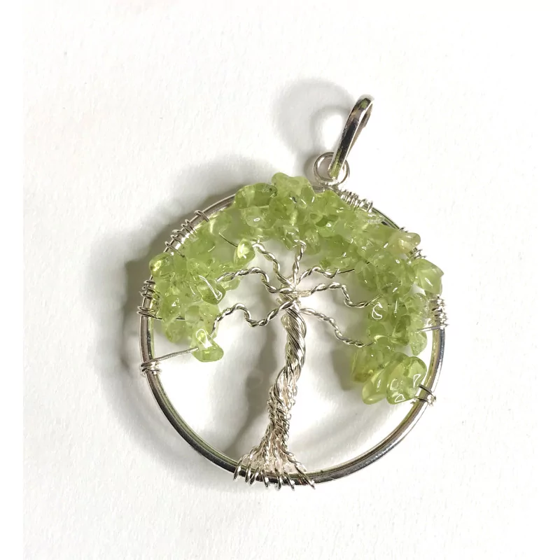 Pendentif Arbre de vie, Péridot,A Inde.