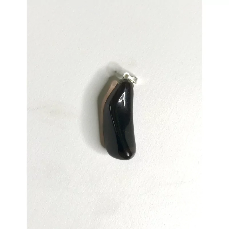 Pendentif Pierre roulée, Obsidienne Larme d’Apache,A.