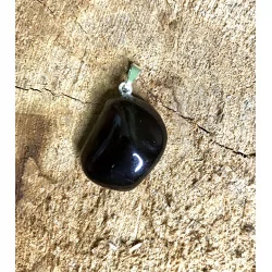 Pendentif Pierre roulée, Obsidienne Larme d’Apache,A.