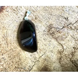 Pendentif Pierre roulée, Obsidienne Larme d’Apache,A.