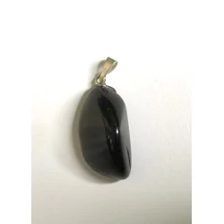 Pendentif Pierre roulée, Obsidienne Larme d’Apache,A.