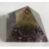 Orgonite Pyramide Améthyste fleur de vie