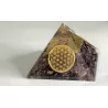 Orgonite Pyramide Améthyste fleur de vie