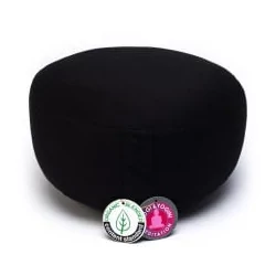 Coussin de méditation noir avec Om coton Bio (OCS)