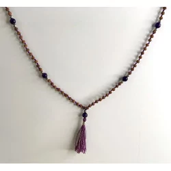 Mala Rudraksha et Améthyste gland violet