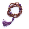 Mala Rudraksha et Améthyste gland violet