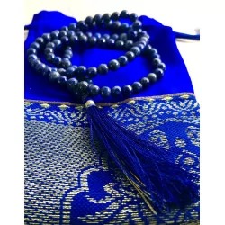 Mala Lapis lazuli AA 108 perles + sachet brocart