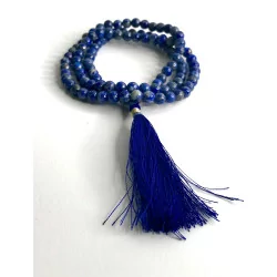 Mala Lapis lazuli AA 108 perles + sachet brocart