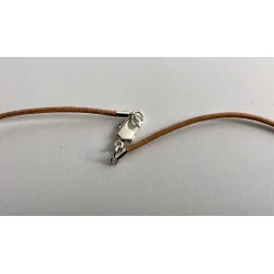 Collier en cuir avec fermoir à homard marron clair