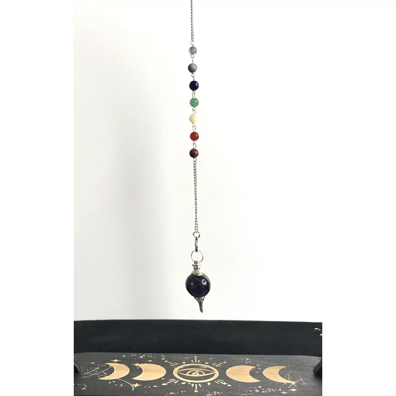 Pendule Améthyste 7 Chakras.