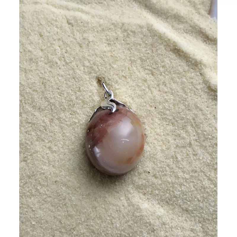 Pendentif pierre gemme Agate rouge