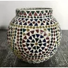 Multicoloured mosaic candle jar