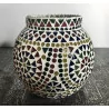 Multicoloured mosaic candle jar