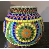 Multicoloured mosaic candle jar