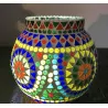 Multicoloured mosaic candle jar