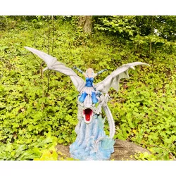 Dragonnienne et son Dragon Blanc ,40 cm