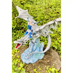 Dragonnienne et son Dragon Blanc ,40 cm