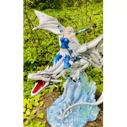 Dragonnienne et son Dragon Blanc ,40 cm