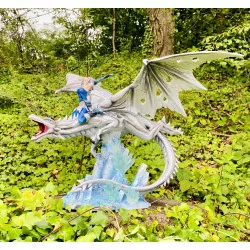 Dragonnienne et son Dragon Blanc ,40 cm